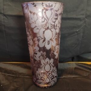 EGIZIA Lavender Vase Purple Italian Art  Lace Flowers Blown Glass VTG